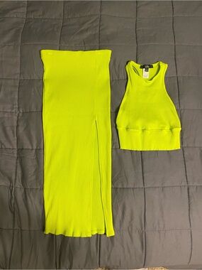 Lulu's Neon Lime Ribbed Tank Top
